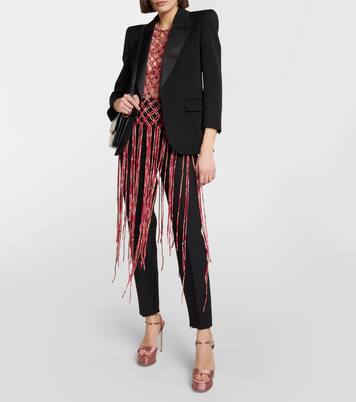 Verzierte Plateausandalen aus Satin | Rene Caovilla