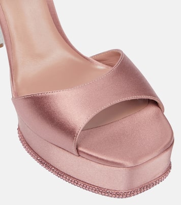 Verzierte Plateausandalen aus Satin | Rene Caovilla