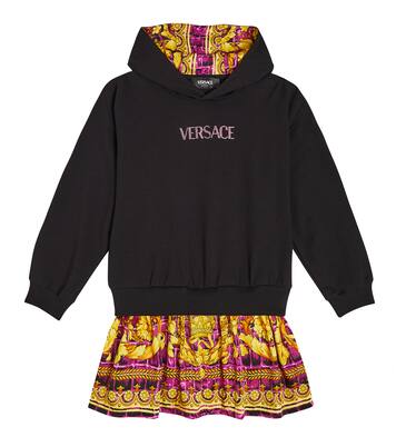 Logo printed cotton-blend dress | Versace Kids
