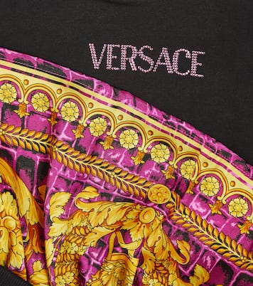 Logo printed cotton-blend dress | Versace Kids