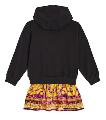 Logo printed cotton-blend dress | Versace Kids