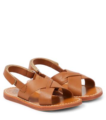 Plage-Stitch Cross leather sandals  | Pom d'Api