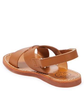 Plage-Stitch Cross leather sandals  | Pom d'Api