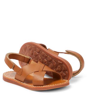 Plage-Stitch Cross leather sandals  | Pom d'Api