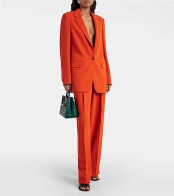 Pantalones rectos en crepé de tiro alto | Dries Van Noten