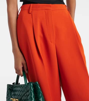 Pantalones rectos en crepé de tiro alto | Dries Van Noten