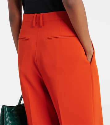 Pantalones rectos en crepé de tiro alto | Dries Van Noten