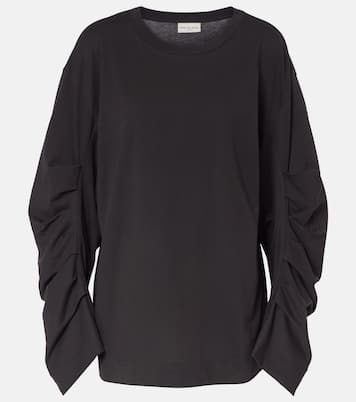 Ruched cotton jersey sweatshirt | Dries Van Noten