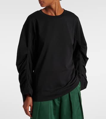 Ruched cotton jersey sweatshirt | Dries Van Noten