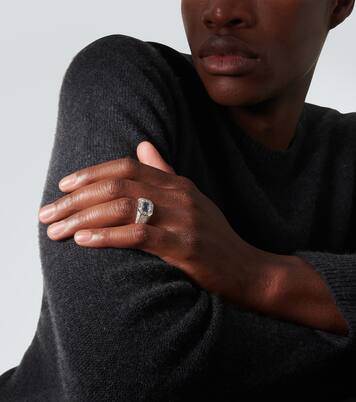 18kt 화이트 골드 사파이어 다이아몬드 링 | Shay Jewelry