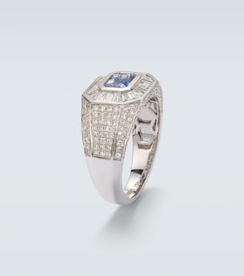18kt 화이트 골드 사파이어 다이아몬드 링 | Shay Jewelry