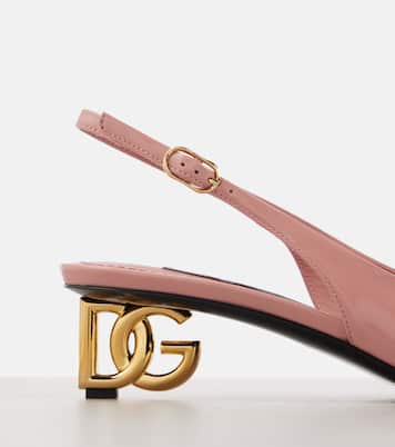 Jackie 40 patent leather slingback pumps | Dolce&Gabbana