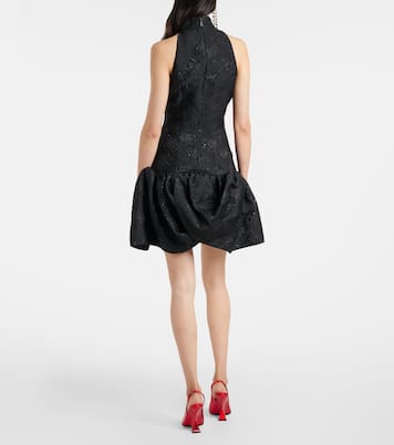 Floral draped jacquard minidress | Rotate