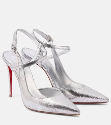 Jenlove 100 metallic leather slingback pumps | Christian Louboutin