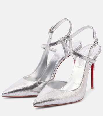 Jenlove 100 metallic leather slingback pumps | Christian Louboutin