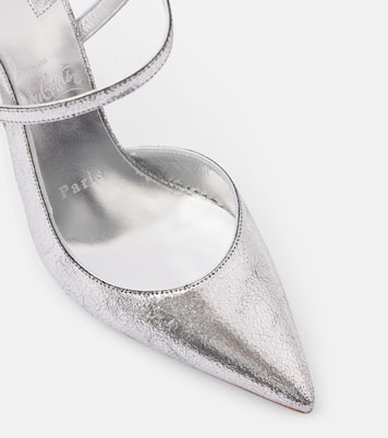 Jenlove 100 metallic leather slingback pumps | Christian Louboutin