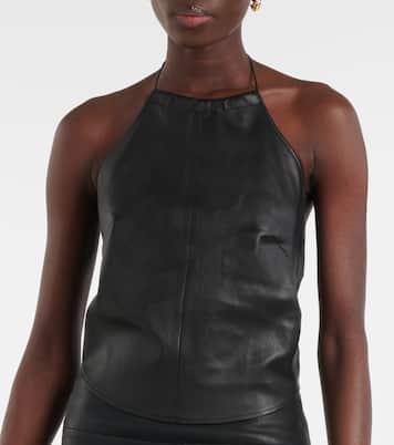 Rosie halterneck leather top | Stouls