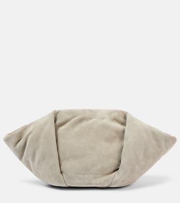 Pochette Fold-Over Small en daim | Brunello Cucinelli