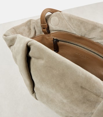 Pochette Fold-Over Small en daim | Brunello Cucinelli