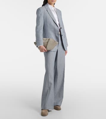 Pochette Fold-Over Small en daim | Brunello Cucinelli