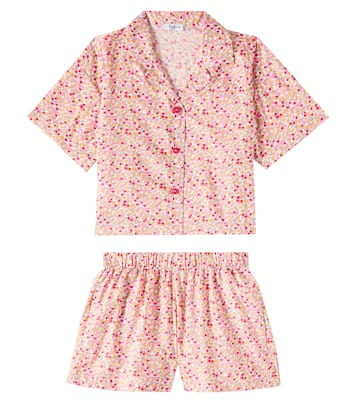 Floral cotton shirt and shorts set | Il Gufo