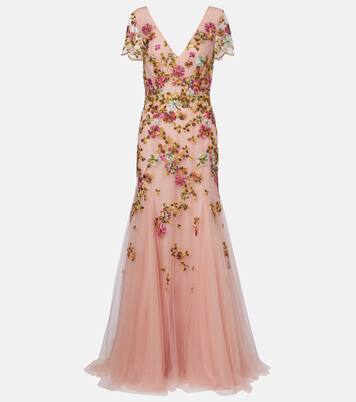 Polina embroidered tulle gown | Costarellos