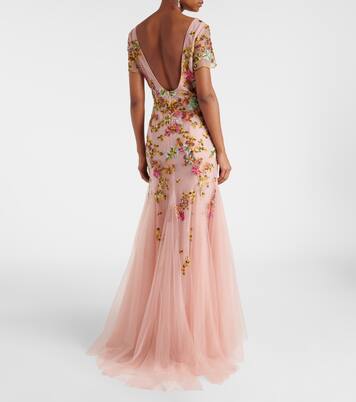 Polina embroidered tulle gown | Costarellos