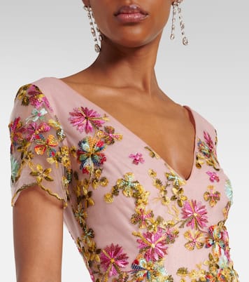 Polina embroidered tulle gown | Costarellos