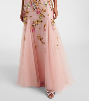 Polina embroidered tulle gown | Costarellos