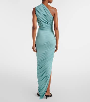 Asymmetric ruched jersey maxi dress | Alaïa