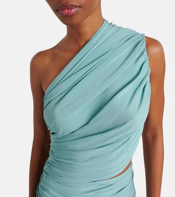 Asymmetric ruched jersey maxi dress | Alaïa