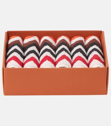 Zigzag set of 6 cotton face towels | Missoni