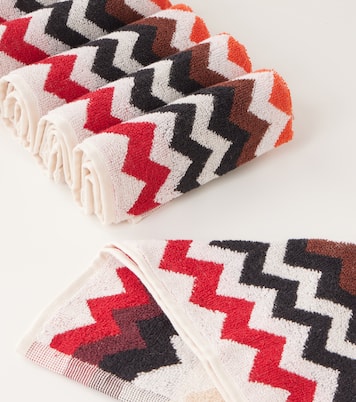 Zigzag set of 6 cotton face towels | Missoni