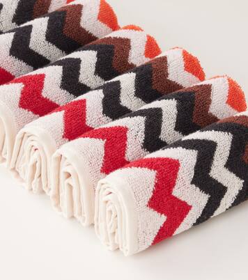 Zigzag set of 6 cotton face towels | Missoni