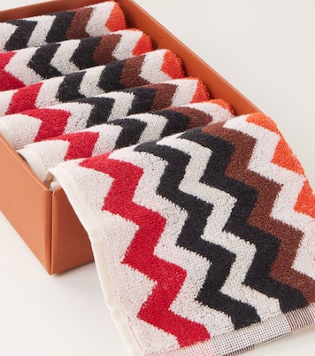 Zigzag set of 6 cotton face towels | Missoni