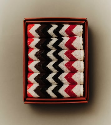 Zigzag set of 6 cotton face towels | Missoni