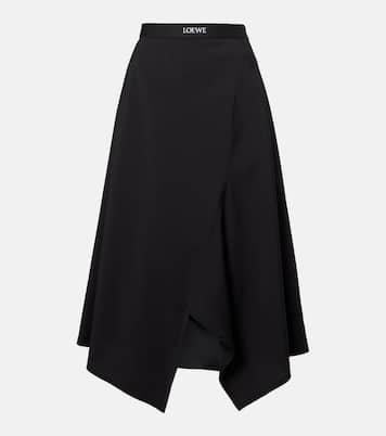 High-rise wool midi skirt | Loewe