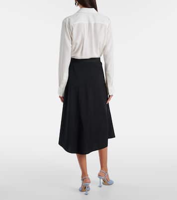 High-rise wool midi skirt | Loewe