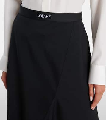 High-rise wool midi skirt | Loewe