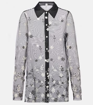 Camisa translúcida bordada | Toteme