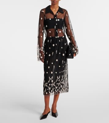 Camisa translúcida bordada | Toteme