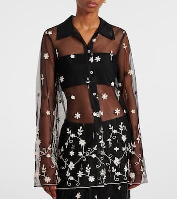 Camisa translúcida bordada | Toteme