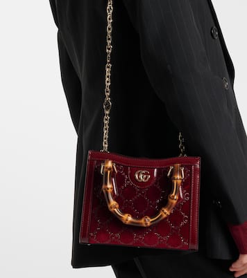 Tote Bag Gucci Diana GG Crystal aus Samt | Gucci