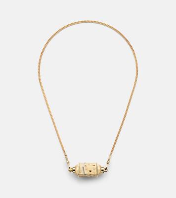 Milky Way 18kt gold locket necklace with diamonds and rubies | Marie Lichtenberg