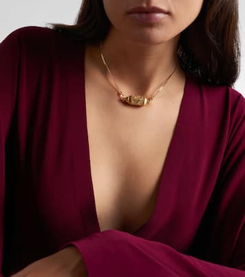 Milky Way 18kt gold locket necklace with diamonds and rubies | Marie Lichtenberg