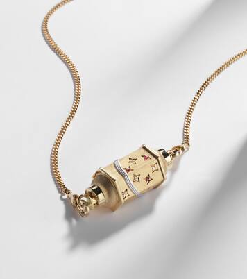 Milky Way 18kt gold locket necklace with diamonds and rubies | Marie Lichtenberg
