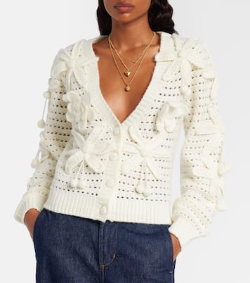 Crochet Flowers open-knit cardigan | Farm Rio