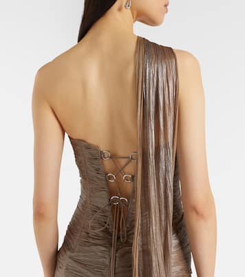 Marimar one-shoulder silk bustier gown | Maria Lucia Hohan