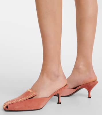 Bright Idea 70 embellished suede mules | Herbert Levine