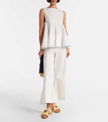 Boden leather-trimmed raffia sandals | Khaite